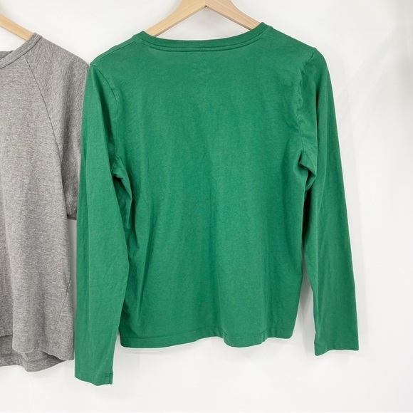 Bundle of 2 J. CREW Size Medium Tops Green Long Sleeve T-Shirt Gray 3/4 Sleeve - Picture 7 of 9